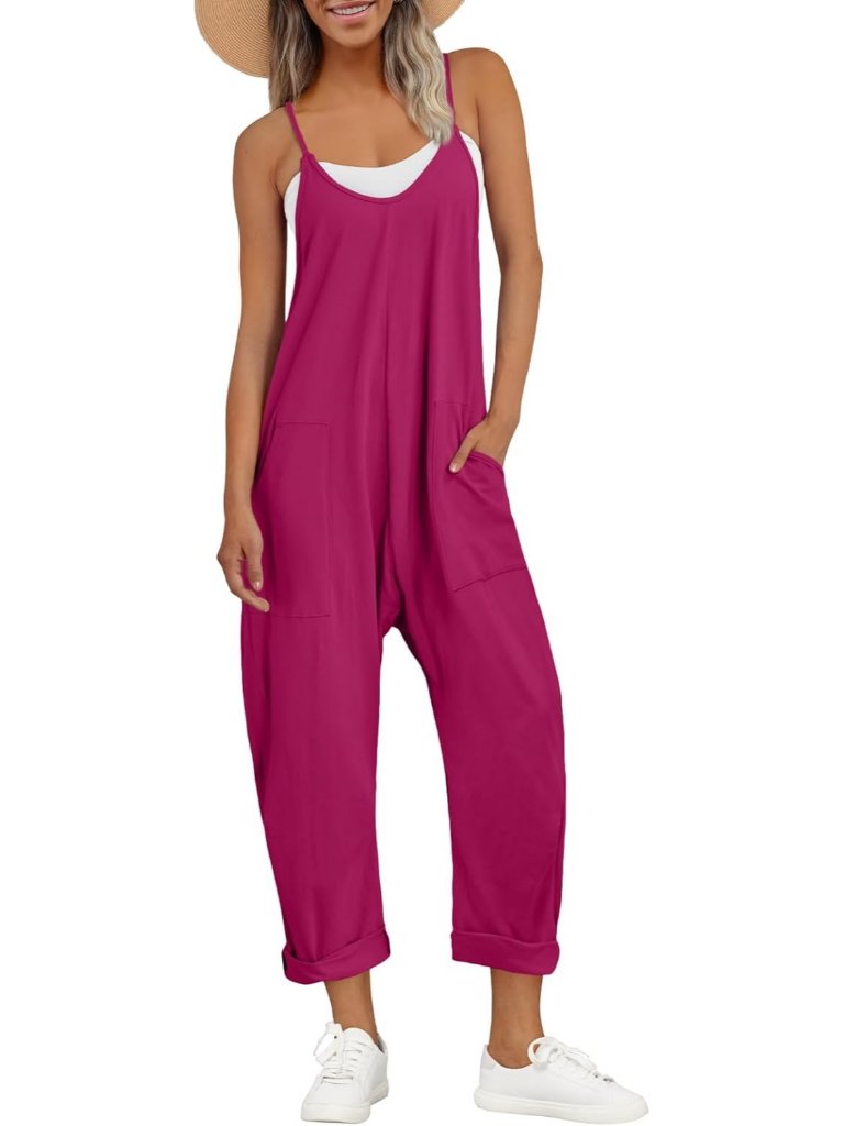 Women's Jumpsuits Hotpink Cotton Casual Comfortable Stretchy Summer Outfits